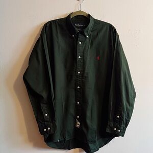 Ralph Lauren Men's Dark Green Button Down Shirt